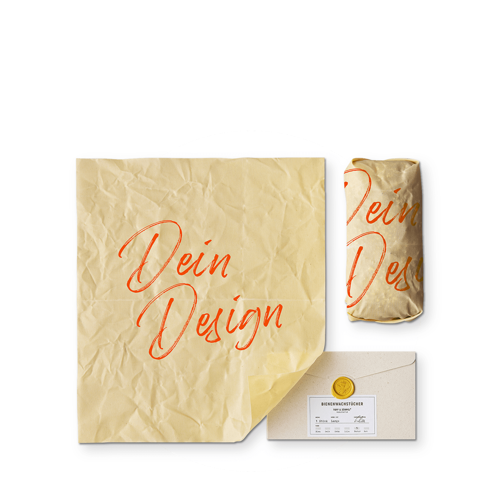 Beeswax wipe - individually printed with your design
